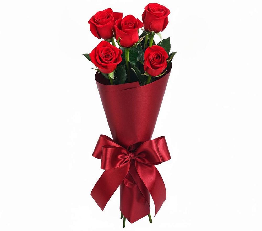 Букет 5 Красных роз Эдлесс Лав в Раздолинск