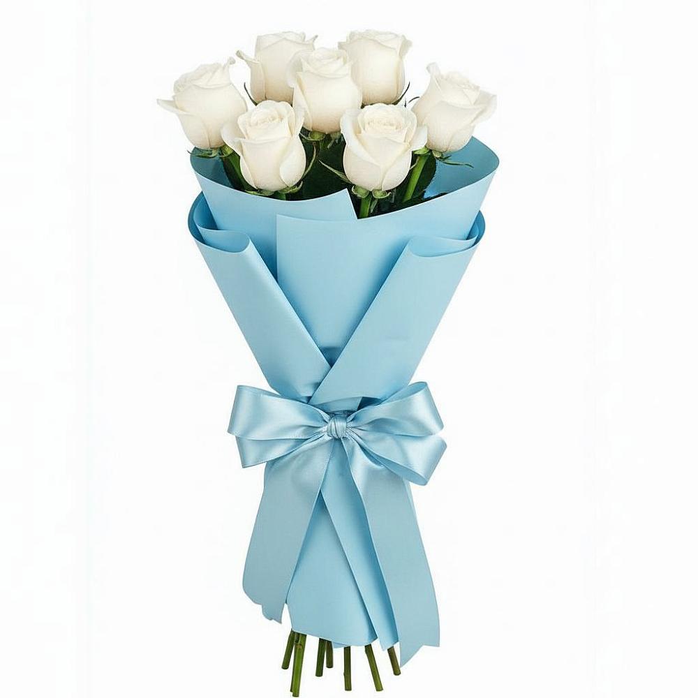 Букет 7 белых роз Проуд в Раздолинск