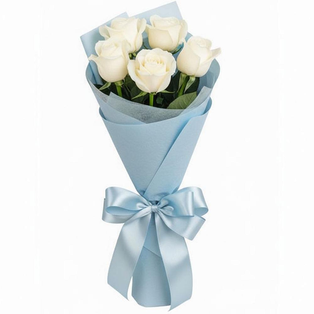 Букет 5 Белых роз Проуд в Раздолинск