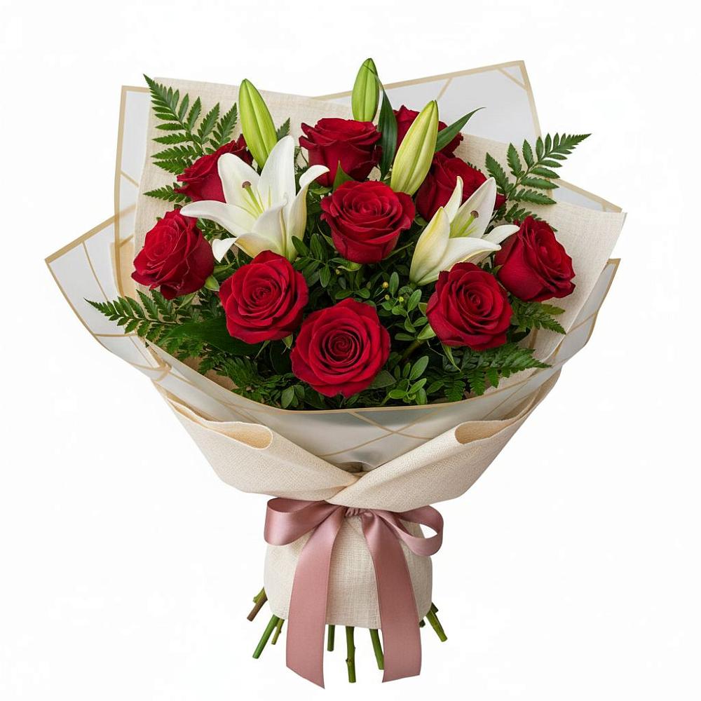 Букет цветов из: Лилии и Розы в Раздолинск