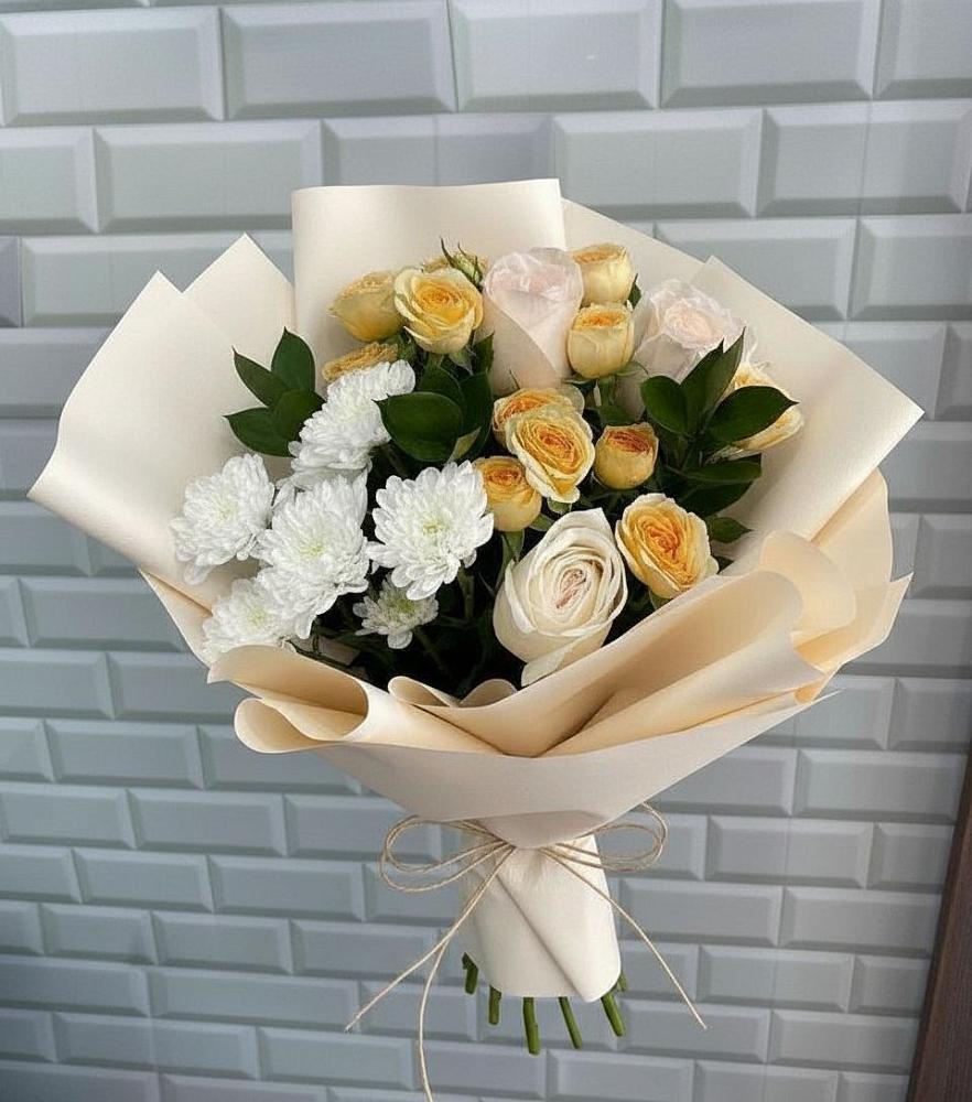 Букет цветов из: Розы и Хризантемы в Раздолинск