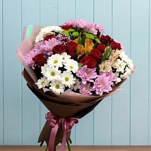 Букет цветов из:  Розы, Хризантемы и Альстромерии в Раздолинск