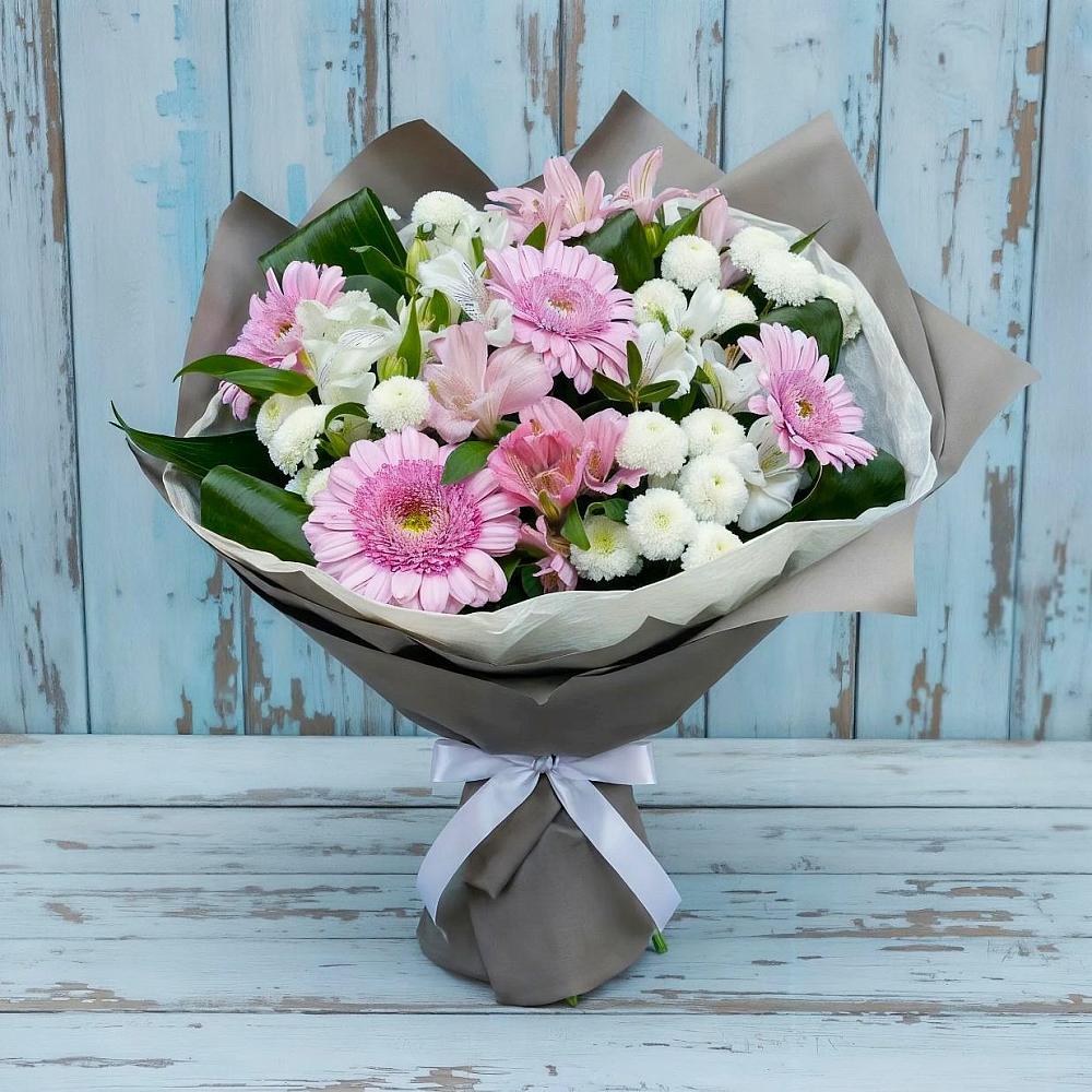 Букет цветов из: Герберы, Альстромерии и Хризантемы в Раздолинск