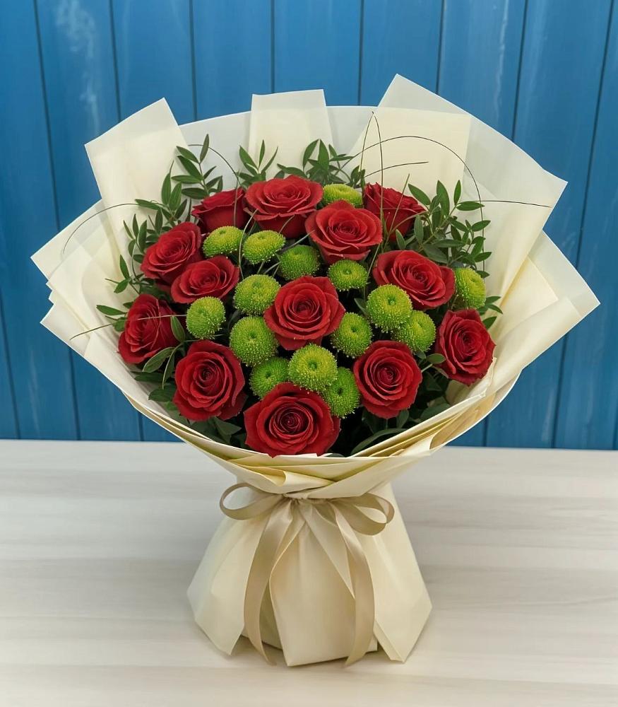 Букет цветов из: Розы и Хризантемы в Раздолинск