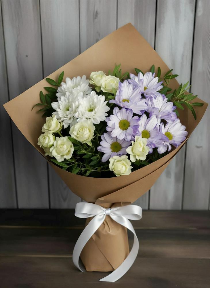 Букет цветов из: Хризантемы и Розы в Раздолинск